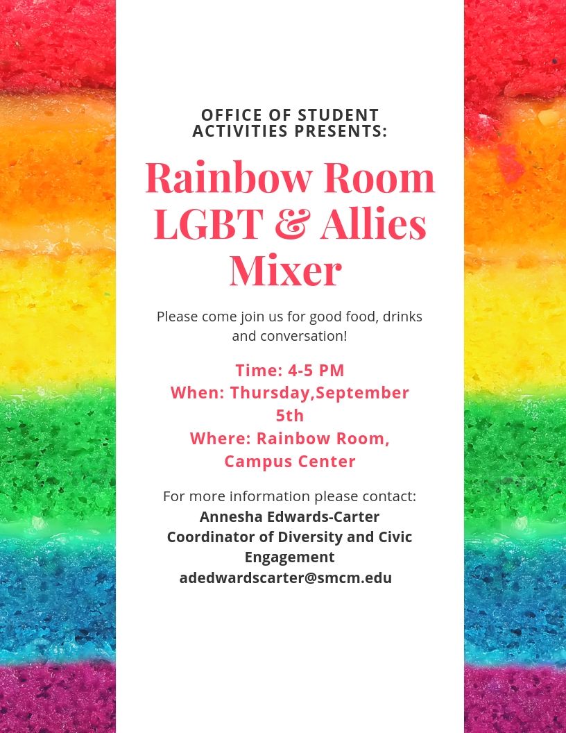 Rainbow Room Lgbt And Allies Mixer St Marys College Of Maryland 